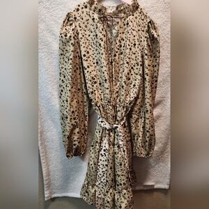 Brandless dress girls size XS Cream And Black Rose Detail Girls Knee-length